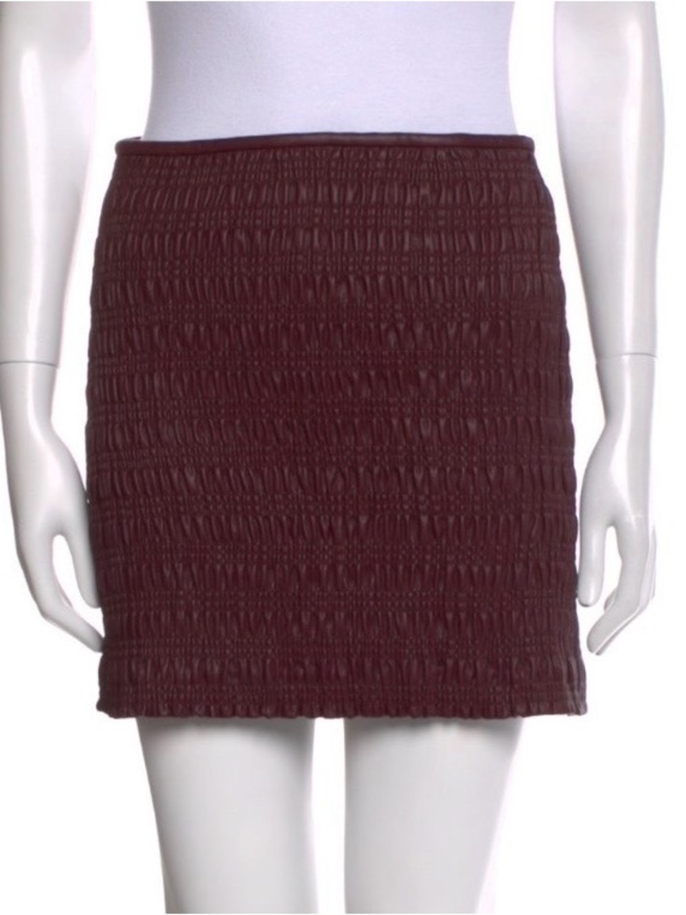 Proenza Schouler White Label 
Smocked Mini Skirt burgundy NTW